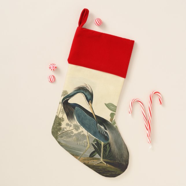 Audubon Louisiana Heron Birds America Art Christmas Stocking (Front)