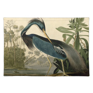 Audubon Louisiana Heron Birds America Art Cloth Placemat
