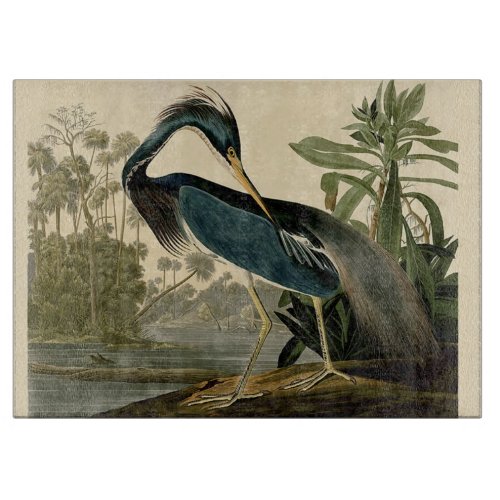 Audubon Louisiana Heron Birds America Art Cutting Board