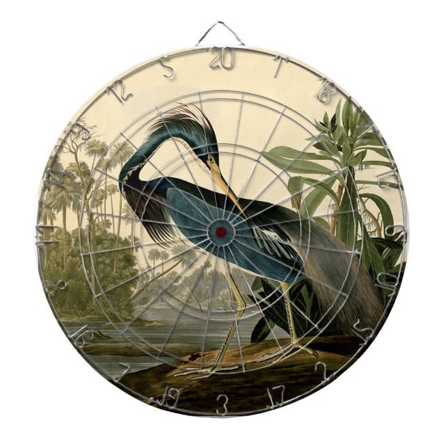 Audubon Louisiana Heron Birds America Art Dart Board (Front)