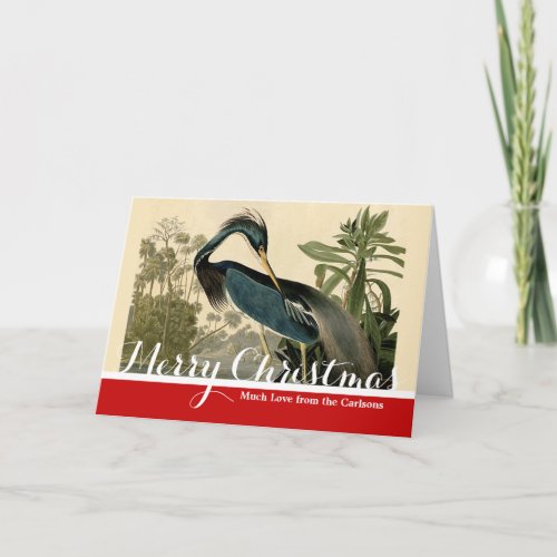 Audubon Louisiana Heron Birds America Art Holiday Card