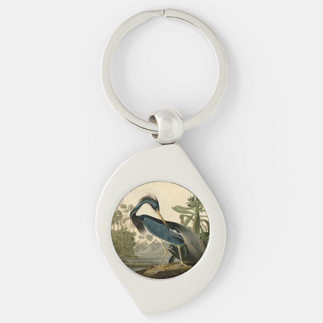 Audubon Louisiana Heron Birds America Art Keychain (Front)
