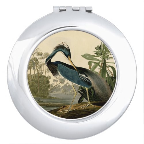 Audubon Louisiana Heron Birds America Art Makeup Mirror