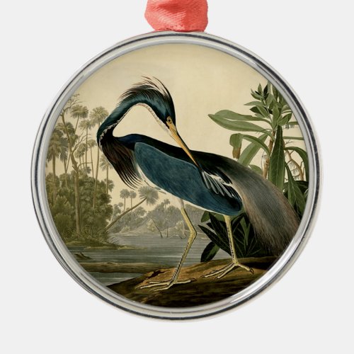 Audubon Louisiana Heron Birds America Art Metal Ornament