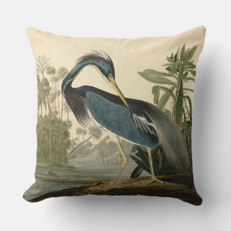 Audubon Louisiana Heron Birds America Art Outdoor Pillow