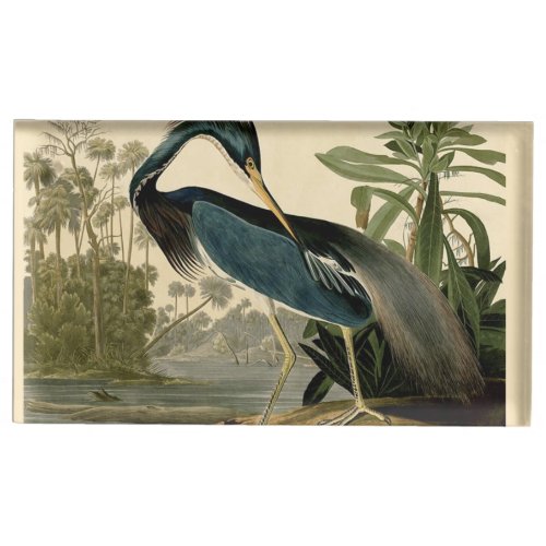 Audubon Louisiana Heron Birds America Art Place Card Holder