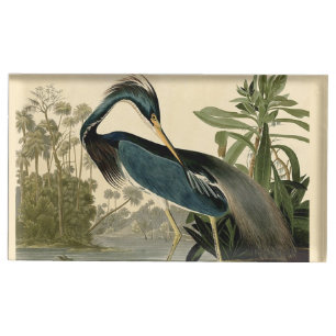 Audubon Louisiana Heron Birds America Art Place Card Holder