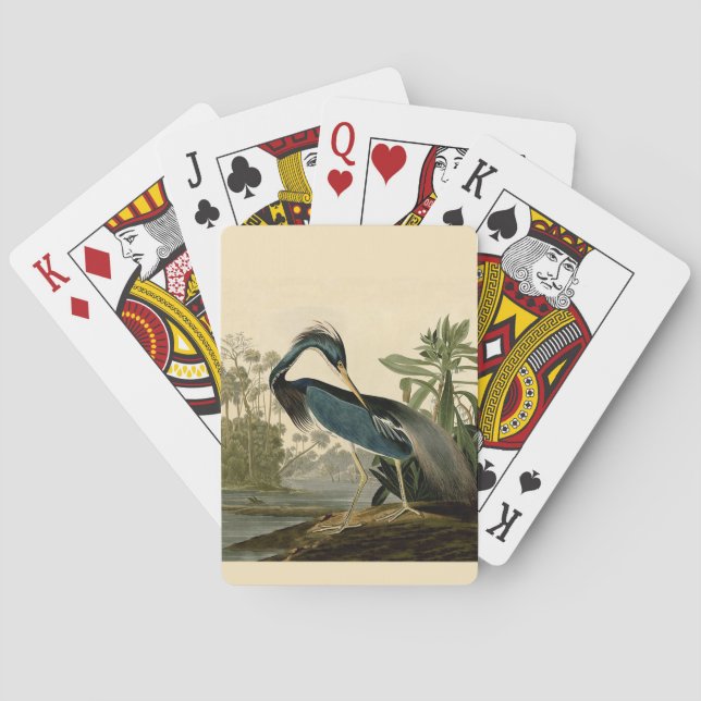 Audubon Louisiana Heron Birds America Art Poker Cards (Back)
