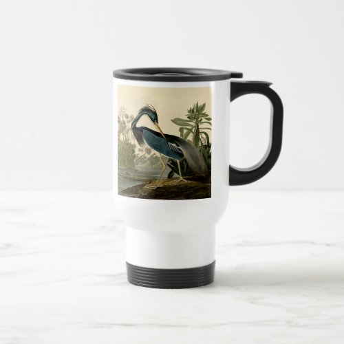Audubon Louisiana Heron Birds America Art Travel Mug