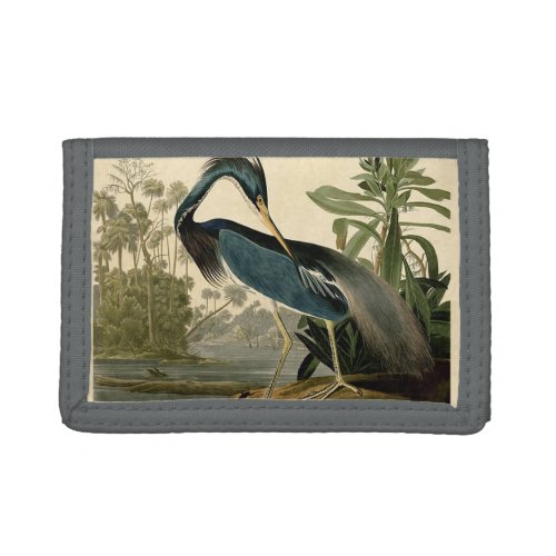 Audubon Louisiana Heron Birds America Art Trifold Wallet