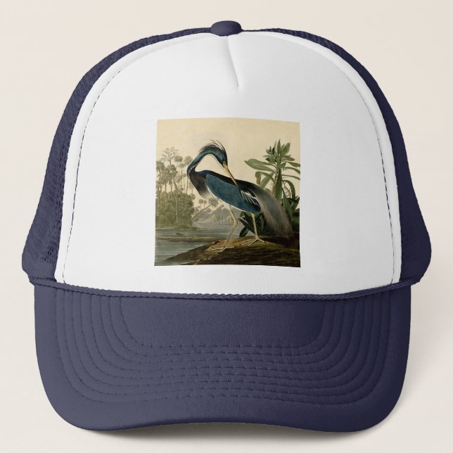 Audubon Louisiana Heron Birds America Art Trucker Hat (Front)