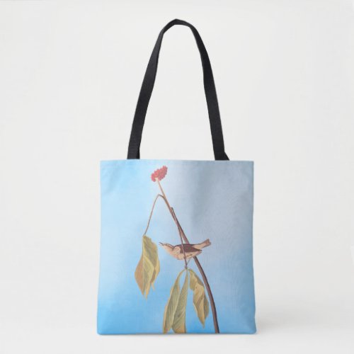 Audubon Louisiana Water Thrush Bird with Flower Tote Bag