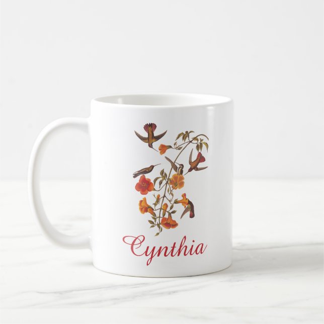 Audubon Mango Hummingbird in Gem Colors Coffee Mug (Left)