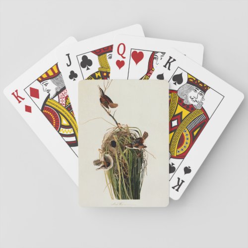 Audubon Marsh Wren Bird Art Playing Cards