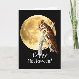 Audubon Owl & Moon Halloween Card