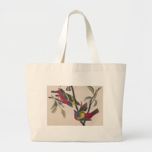 Audubon Painted Bunting Bird Wildlife Large Tote Bag