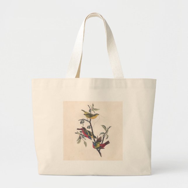 Audubon Painted Bunting Bird Wildlife Large Tote Bag (Front)