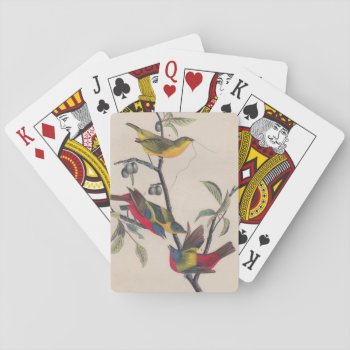 Audubon Painted Bunting Bird Wildlife Playing Cards by antiqueart at Zazzle