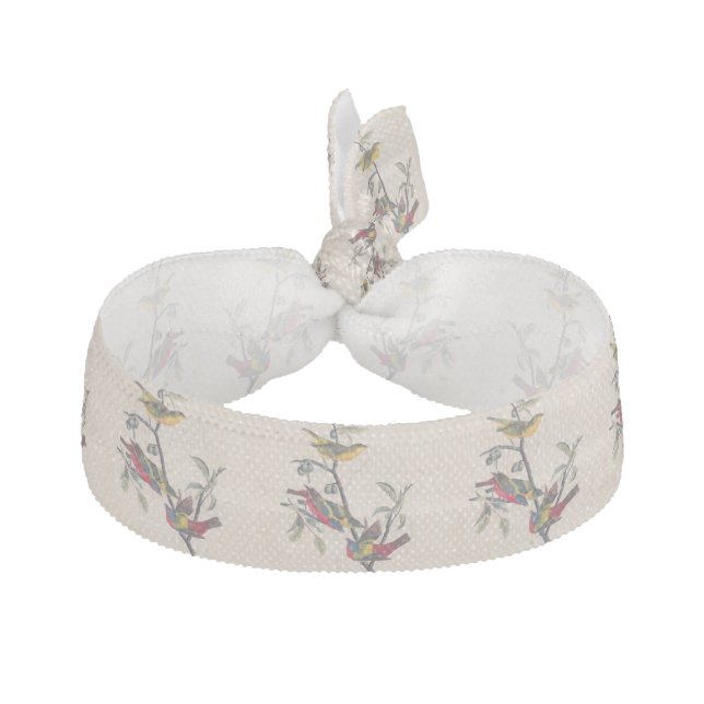 Audubon Painted Bunting Bird Wildlife Ribbon Hair Tie (Front)