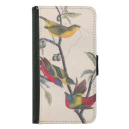 Audubon Painted Bunting Bird Wildlife Wallet Phone Case For Samsung Galaxy S5