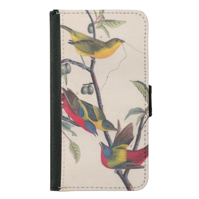 Audubon Painted Bunting Bird Wildlife Samsung Galaxy Wallet Case (Front)