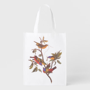 Audubon Painted Bunting Birds in a Cherokee Plum Grocery Bag