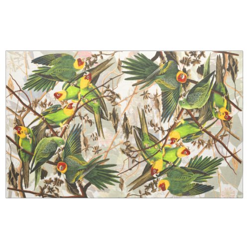 Audubon Parrot Birds Wildlife Animal Floral Fabric