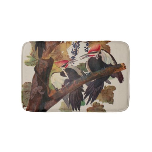 Audubon Pileated Woodpecker Bird Painting Bath Mat