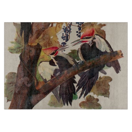 Audubon Pileated Woodpecker Bird Painting Cutting Board