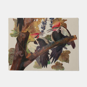 Audubon Pileated Woodpecker Bird Painting Doormat