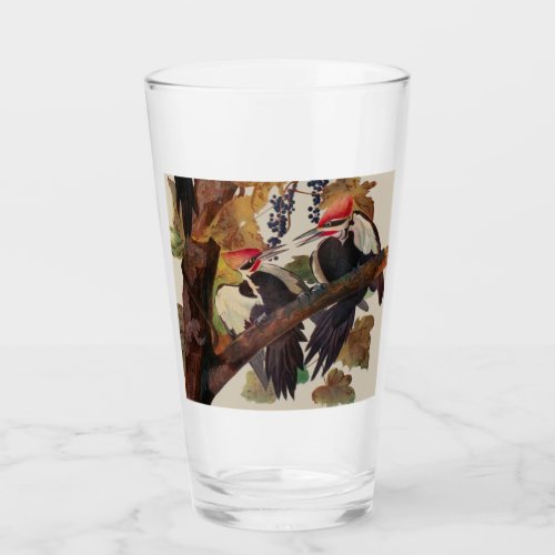 Audubon Pileated Woodpecker Bird Painting Glass