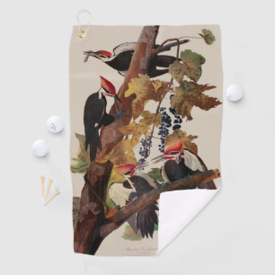 Audubon Pileated Woodpecker Bird Painting Golf Towel