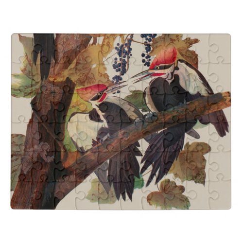 Audubon Pileated Woodpecker Bird Painting Jigsaw Puzzle