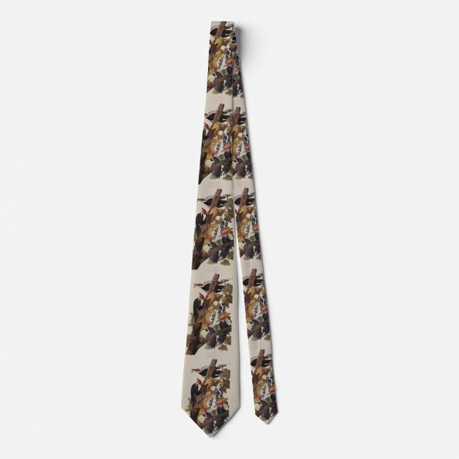 Audubon Pileated Woodpecker Bird Painting Neck Tie (Front)