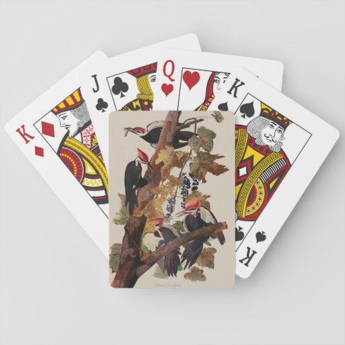 Audubon Pileated Woodpecker Bird Painting Poker Cards