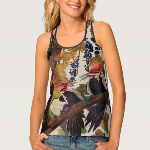 Audubon Pileated Woodpecker Bird Painting Tank Top