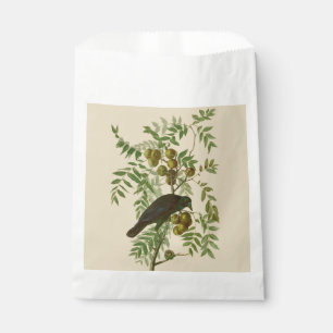 Audubon Purple Grackle Bird Print Vintage Botanic Favor Bag