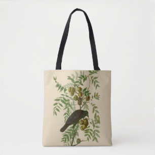 Audubon Purple Grackle Bird Print Vintage Botanic Tote Bag