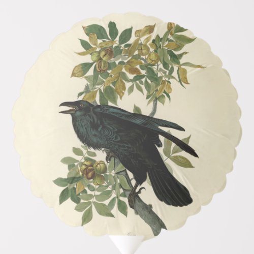 Audubon Raven Bird Classic Artwork Balloon