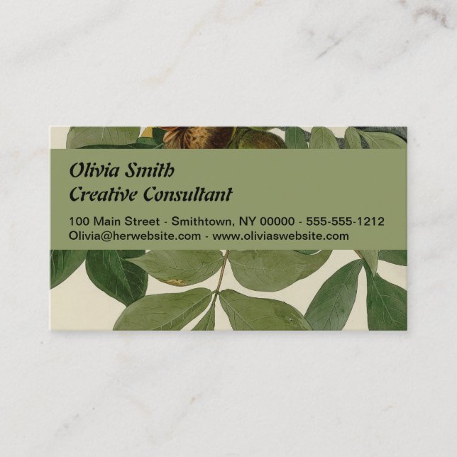 Audubon Raven Bird Classic Artwork Business Card (Front)