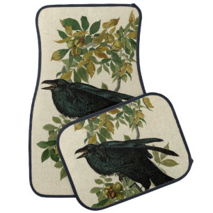 Audubon Raven Bird Classic Artwork Car Floor Mat
