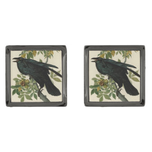 Audubon Raven Bird Classic Artwork Cufflinks