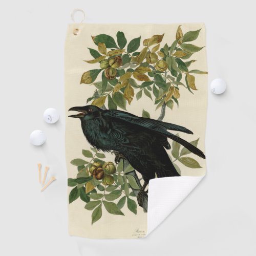 Audubon Raven Bird Classic Artwork Golf Towel