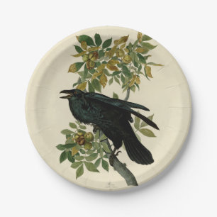 Audubon Raven Bird Classic Artwork Paper Plates