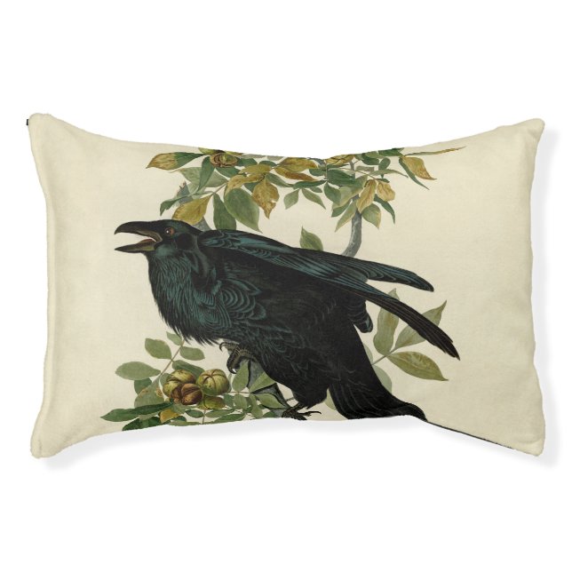 Audubon Raven Bird Classic Artwork Pet Bed (Front)