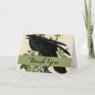 Audubon Raven Bird Classic Artwork Thank You Card