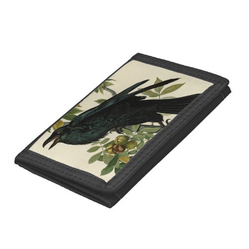 Audubon Raven Bird Classic Artwork Trifold Wallet