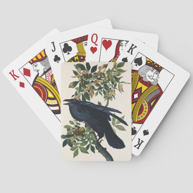 Audubon Raven Bird Classic Painting Poker Cards (Back)