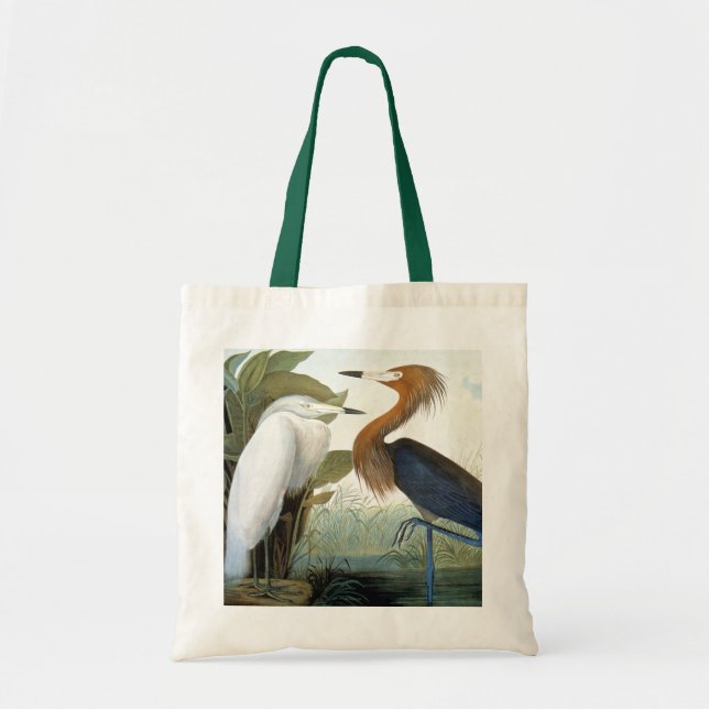 Audubon: Reddish Egret Or Purple Heron Tote Bag (Front)