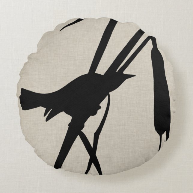 Audubon Silhouette II Round Pillow (Front)